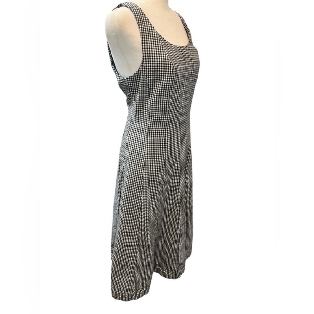 a.new day Black and White Gingham/Checkered Sleeveless Midi Dress - Size 6 - Picture 6 of 10